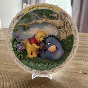 You're a Real Friend Winnie Pooh Eeyore Disney 3D Decorative Collector Plate